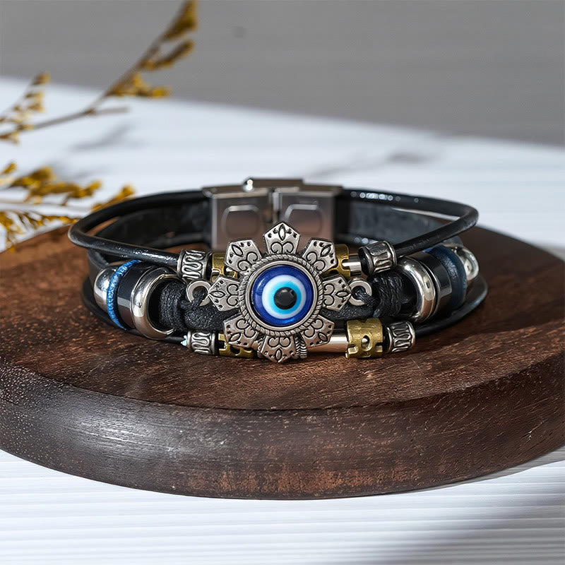 Bracciale in pelle intrecciato fatto a mano con ciondoli turchesi in stile boho. - Stile n. 16 - image 18
