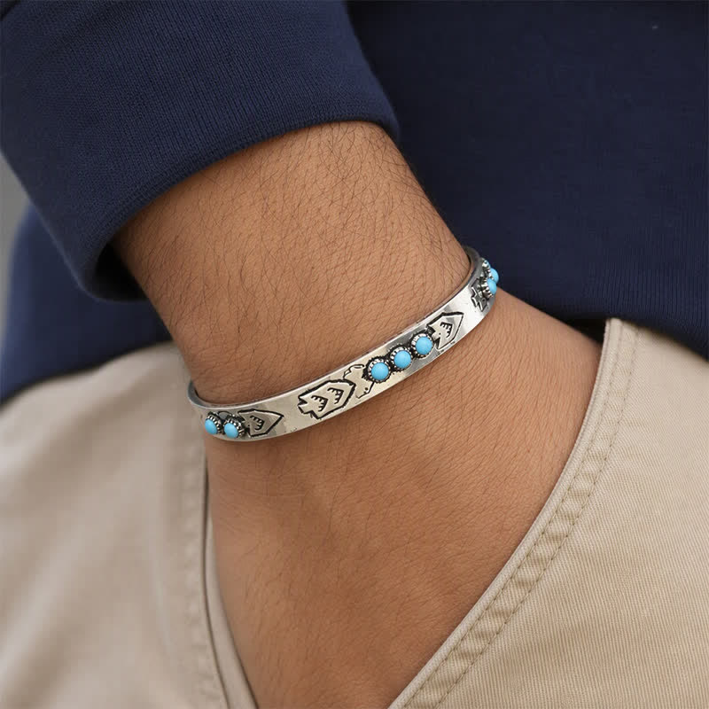 Bracciale aperto Sky Dots Turquoise Boho Silver Arrow - image 1