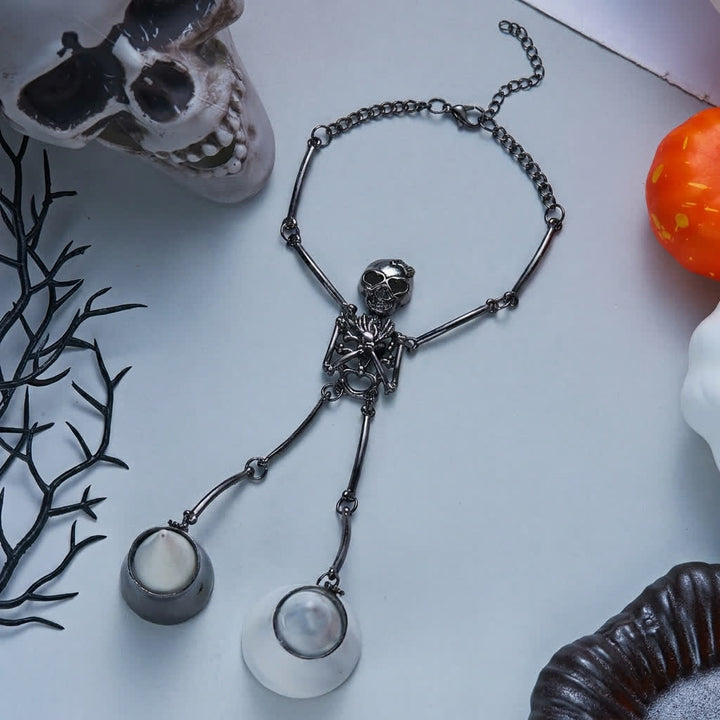 Braccialetto di Halloween con catena a forma di mano scheletrica e anelli. - image 9