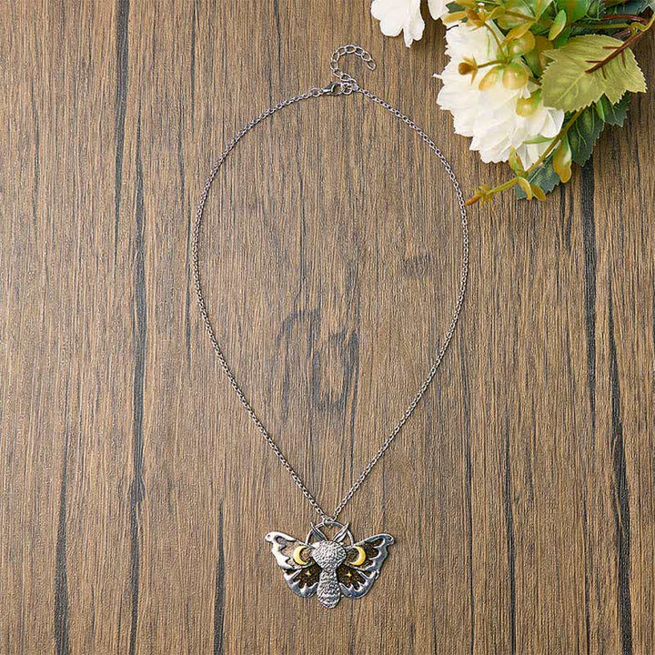Collana con falena lunare celeste, lune e stelle gotiche - image 2