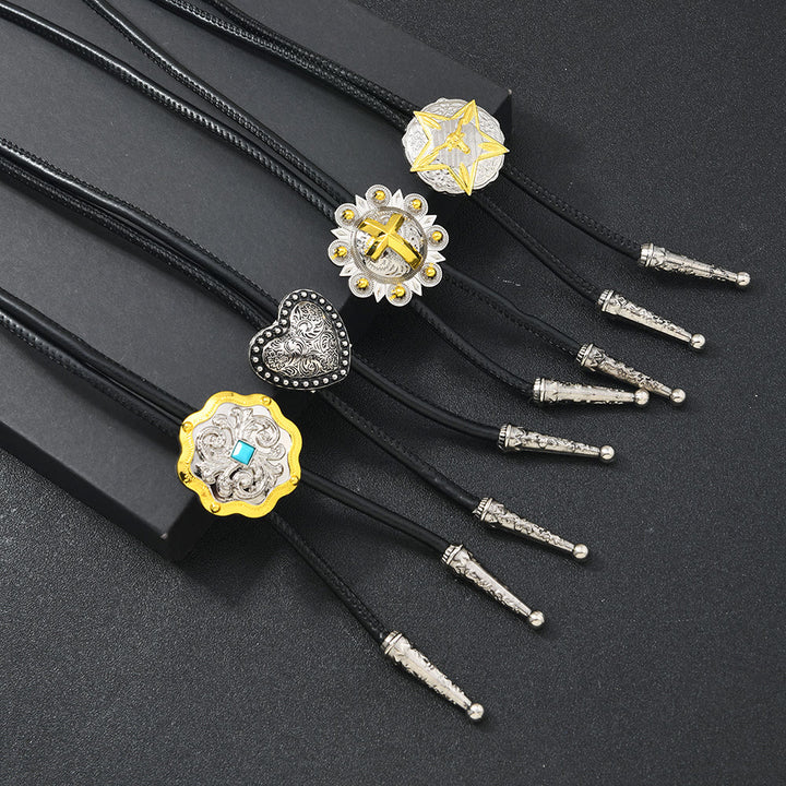 Collana Bolo Tie in filigrana d'argento antico oro - image 0