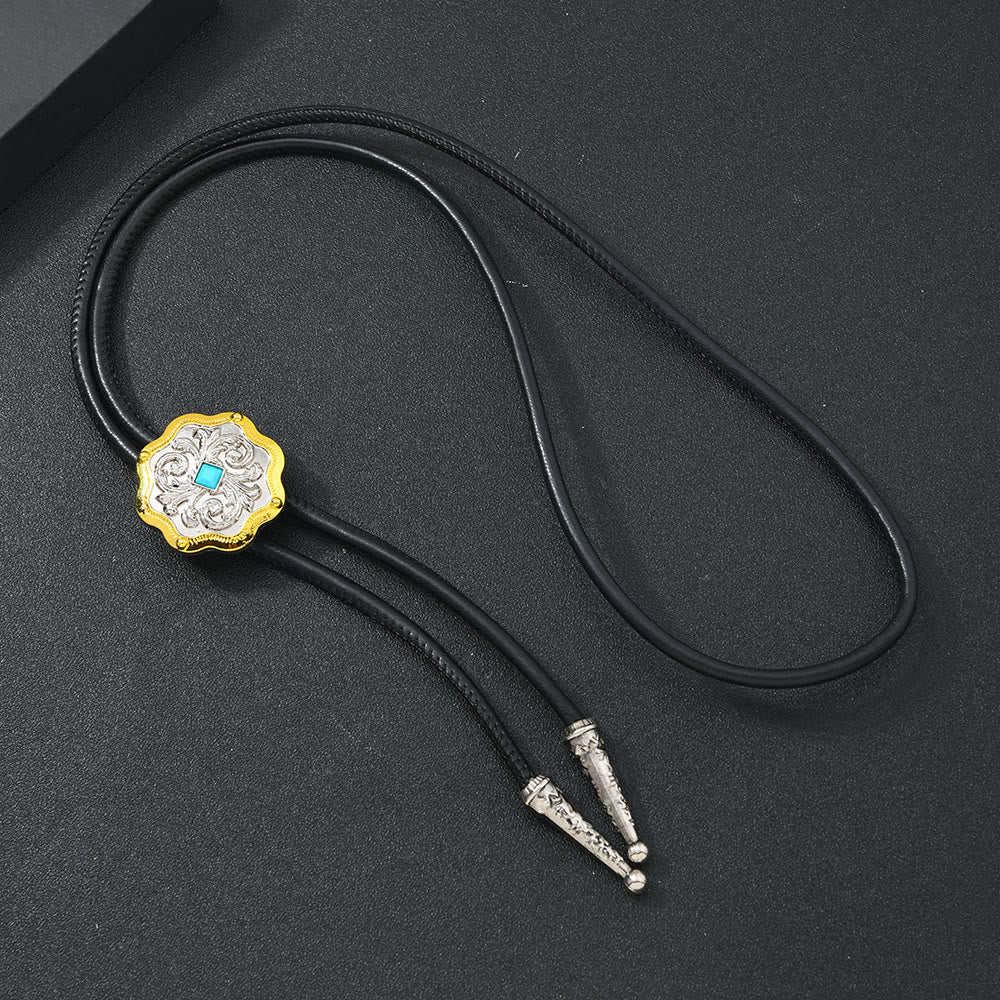 Collana Bolo Tie in filigrana d'argento antico oro - Stile n. 1 - image 1