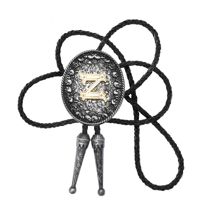 Cravatta bolo bicolore in stile classico con monogramma in rilievo. - Z - image 27