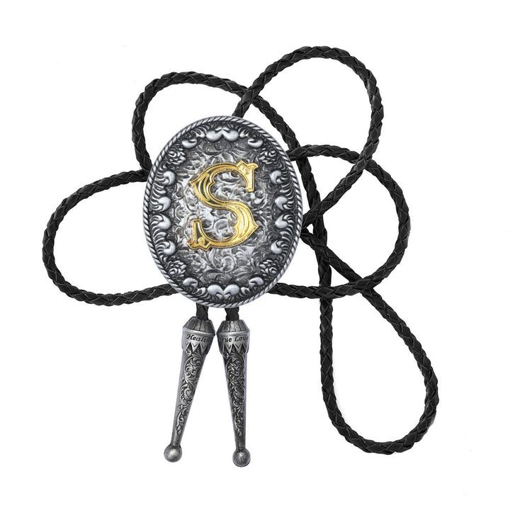 Cravatta bolo bicolore in stile classico con monogramma in rilievo. - S - image 20