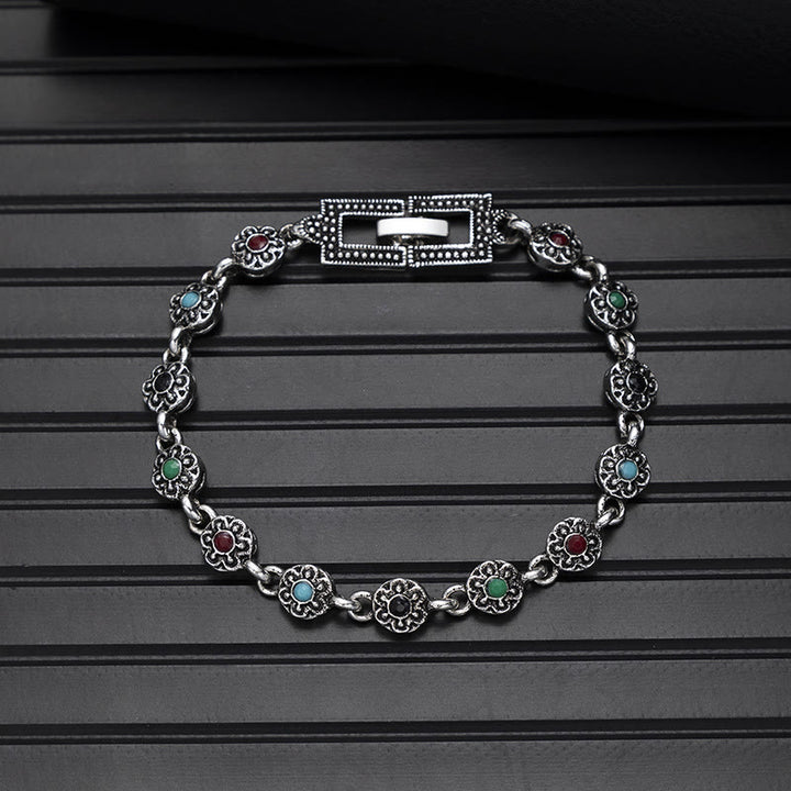 Bracciale chic boho vintage con pietra rotonda turchese - Stile n. 3 - image 8