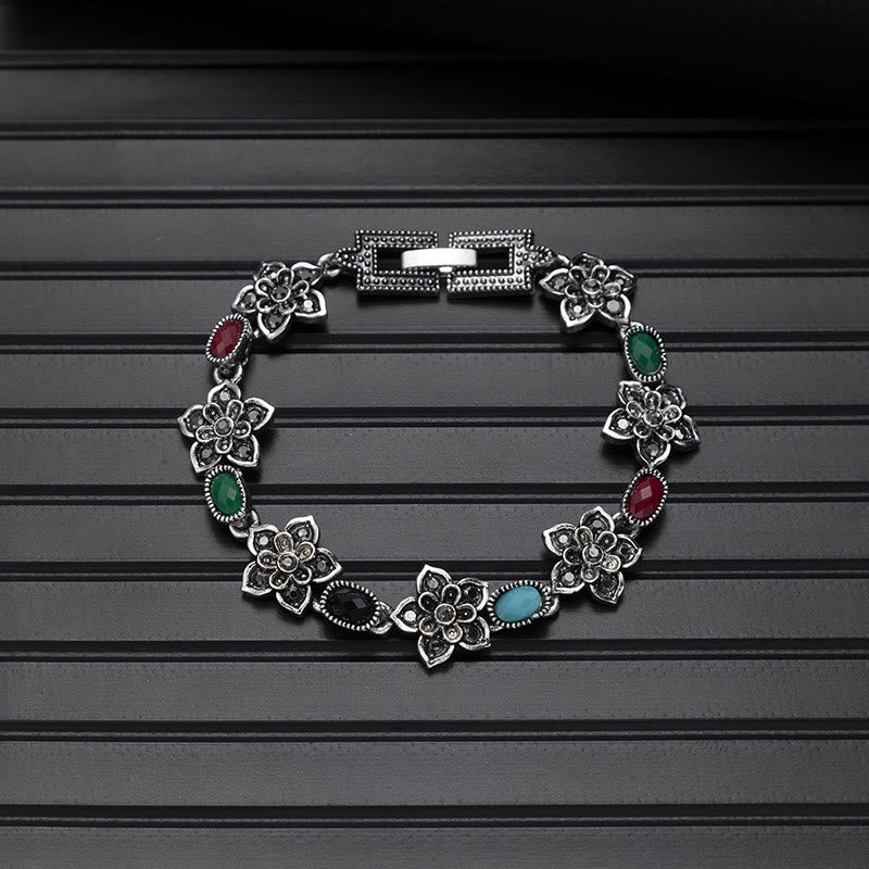 Bracciale chic boho vintage con pietra rotonda turchese - Stile n. 1 - image 1