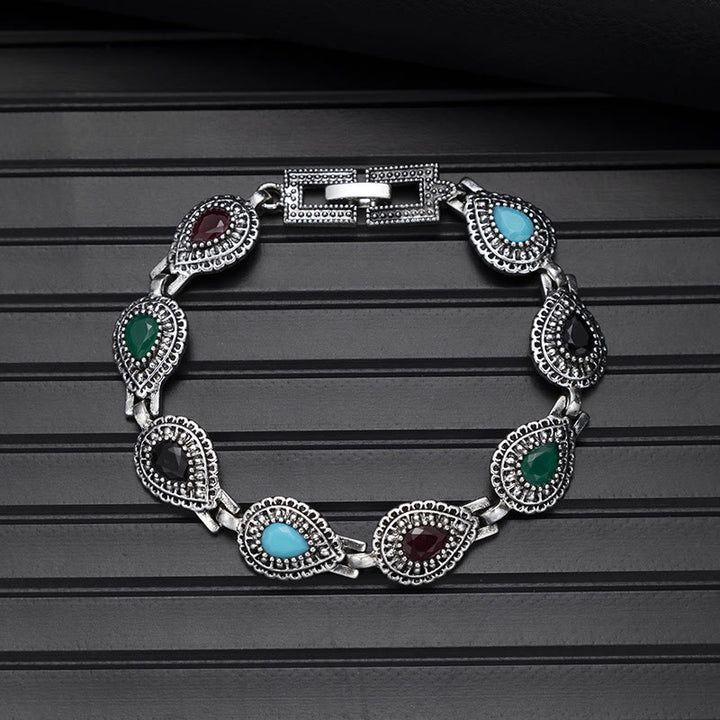 Bracciale chic boho vintage con pietra rotonda turchese - Stile n. 4 - image 10