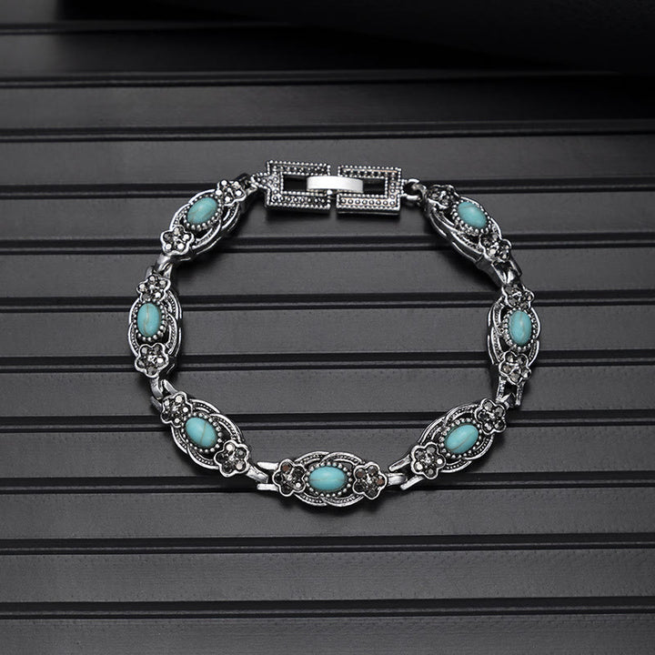 Bracciale chic boho vintage con pietra rotonda turchese - Stile n. 11 - image 14