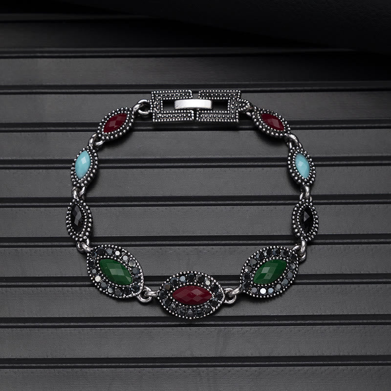 Bracciale chic boho vintage con pietra rotonda turchese - Stile n. 12 - image 7