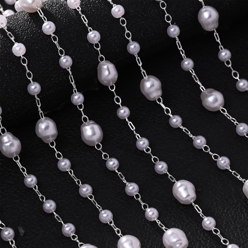 Catene per capelli da donna con velo di perle, stile dea, per matrimoni e feste. - image 2