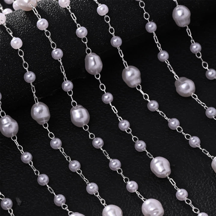 Catene per capelli da donna con velo di perle, stile dea, per matrimoni e feste. - image 2