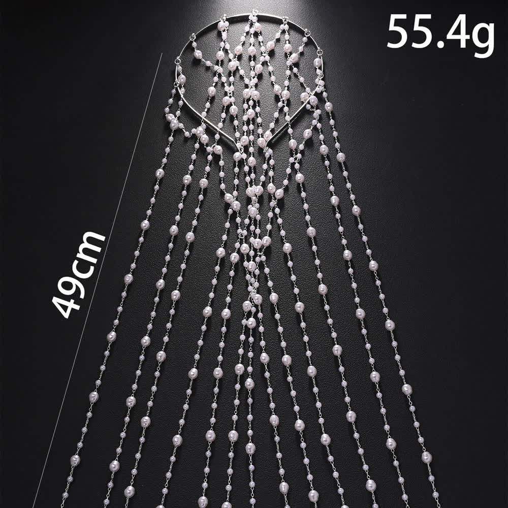 Catene per capelli da donna con velo di perle, stile dea, per matrimoni e feste. - image 4
