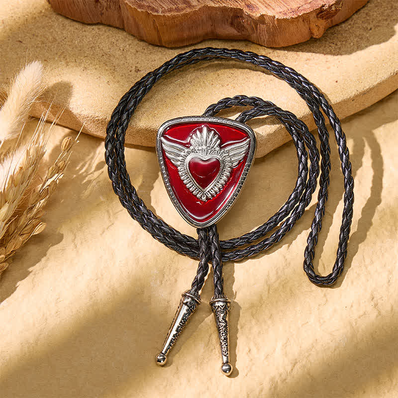 Cravatta bolo retrò western con alette e Sacro Cuore - image 2