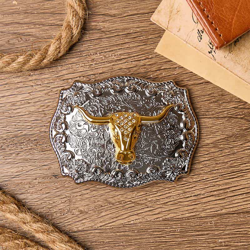 Cintura in pelle con fibbia fai-da-te da cowboy western Longhorn Legacy lucida - image 1