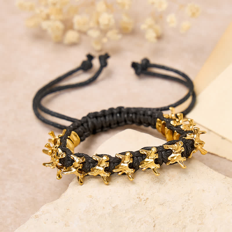 Bracciale a catena intrecciata con vertebre di drago - image 3