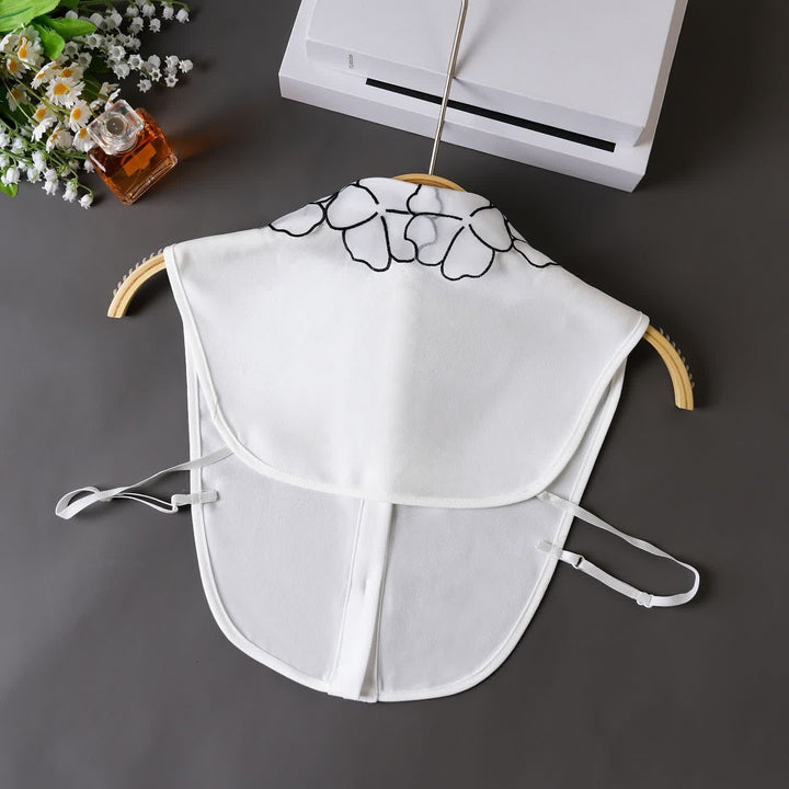 Collo finto rimovibile in organza con ricami floreali Bloom - image 2