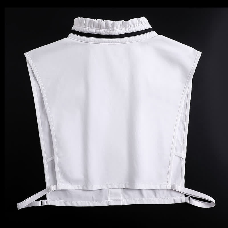 Fiocco con nastro, colletto finto bianco arricciato e rimovibile - image 3