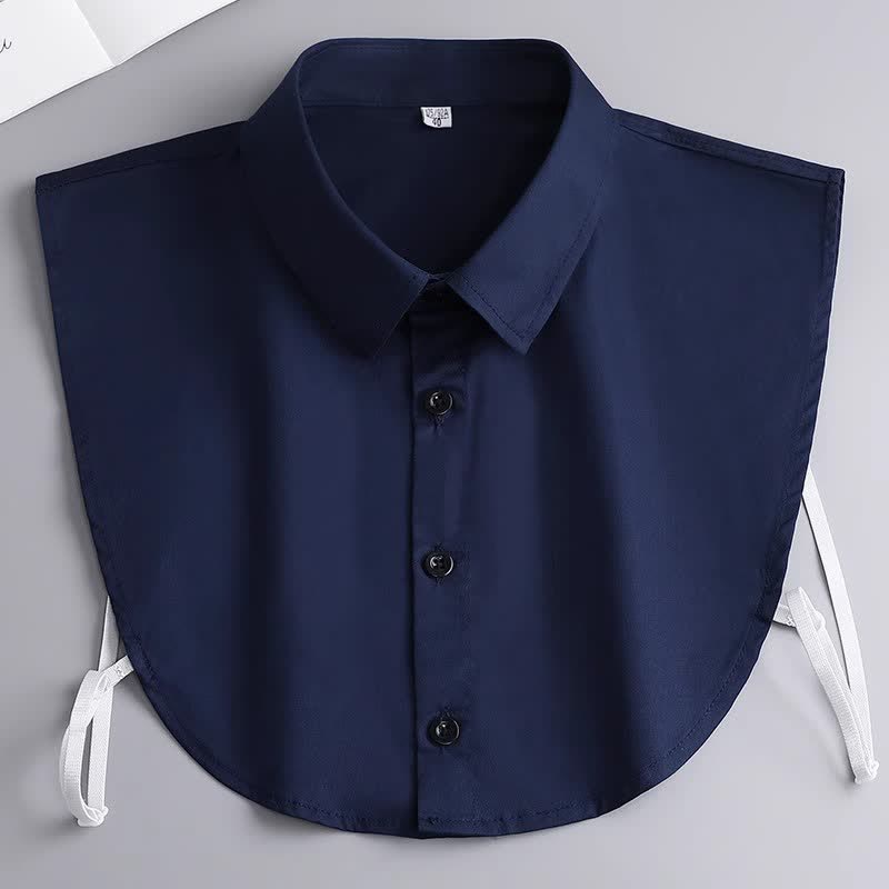 Colletto finto in cotone removibile, classico unisex, tinta unita. - Marina - 3XL - image 13