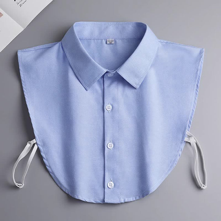 Colletto finto in cotone removibile, classico unisex, tinta unita. - Blu celeste - 3XL - image 15