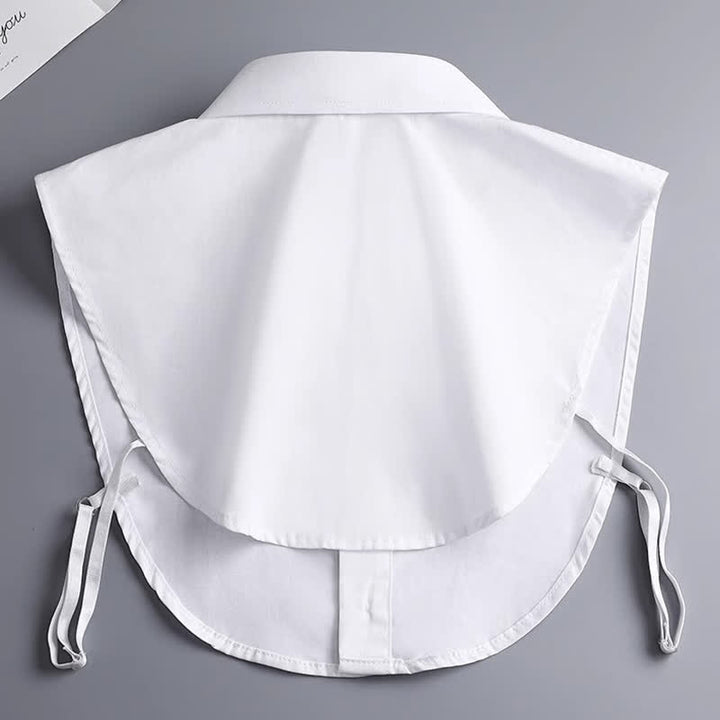 Colletto finto in cotone removibile, classico unisex, tinta unita. - image 3