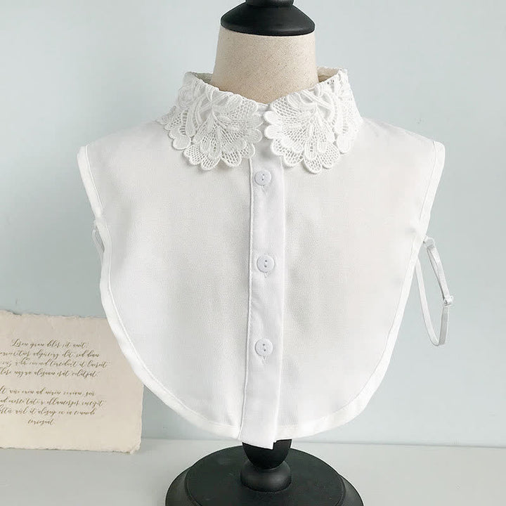 Grazioso colletto finto removibile in chiffon con pizzo all'uncinetto da donna. - Stile n. 4 - Bianco - Taglia unica - image 11