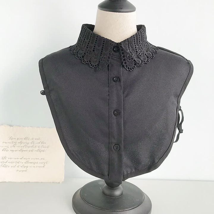 Grazioso colletto finto removibile in chiffon con pizzo all'uncinetto da donna. - Stile n. 3 - Nero - Taglia unica - image 10