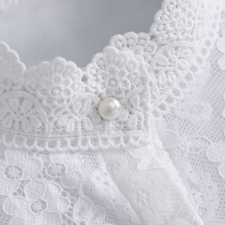 Colletto finto staccabile in pizzo floreale stile vittoriano da donna - image 7