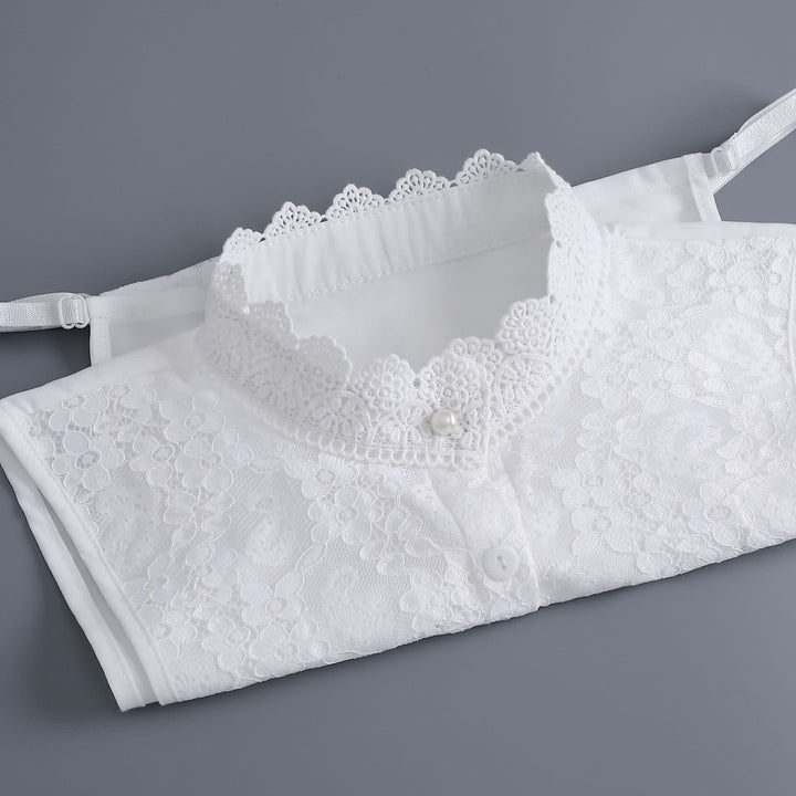 Colletto finto staccabile in pizzo floreale stile vittoriano da donna - image 6