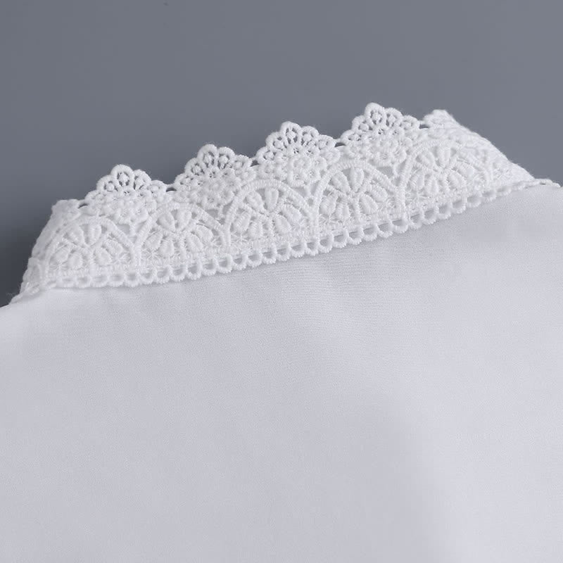 Colletto finto staccabile in pizzo floreale stile vittoriano da donna - image 9