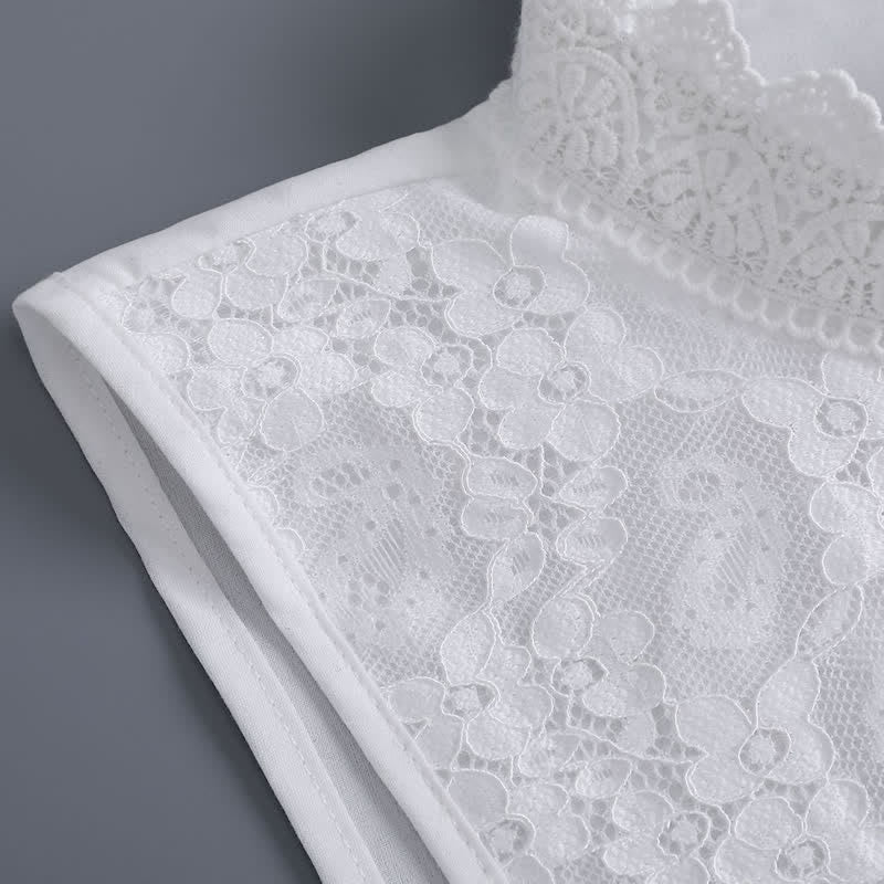 Colletto finto staccabile in pizzo floreale stile vittoriano da donna - image 8