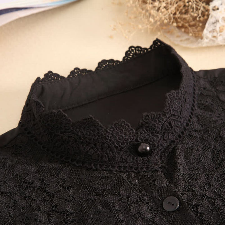 Colletto finto staccabile in pizzo floreale stile vittoriano da donna - image 12
