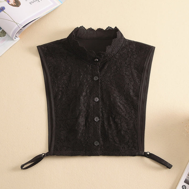 Colletto finto staccabile in pizzo floreale stile vittoriano da donna - Nero - Taglia unica - image 11