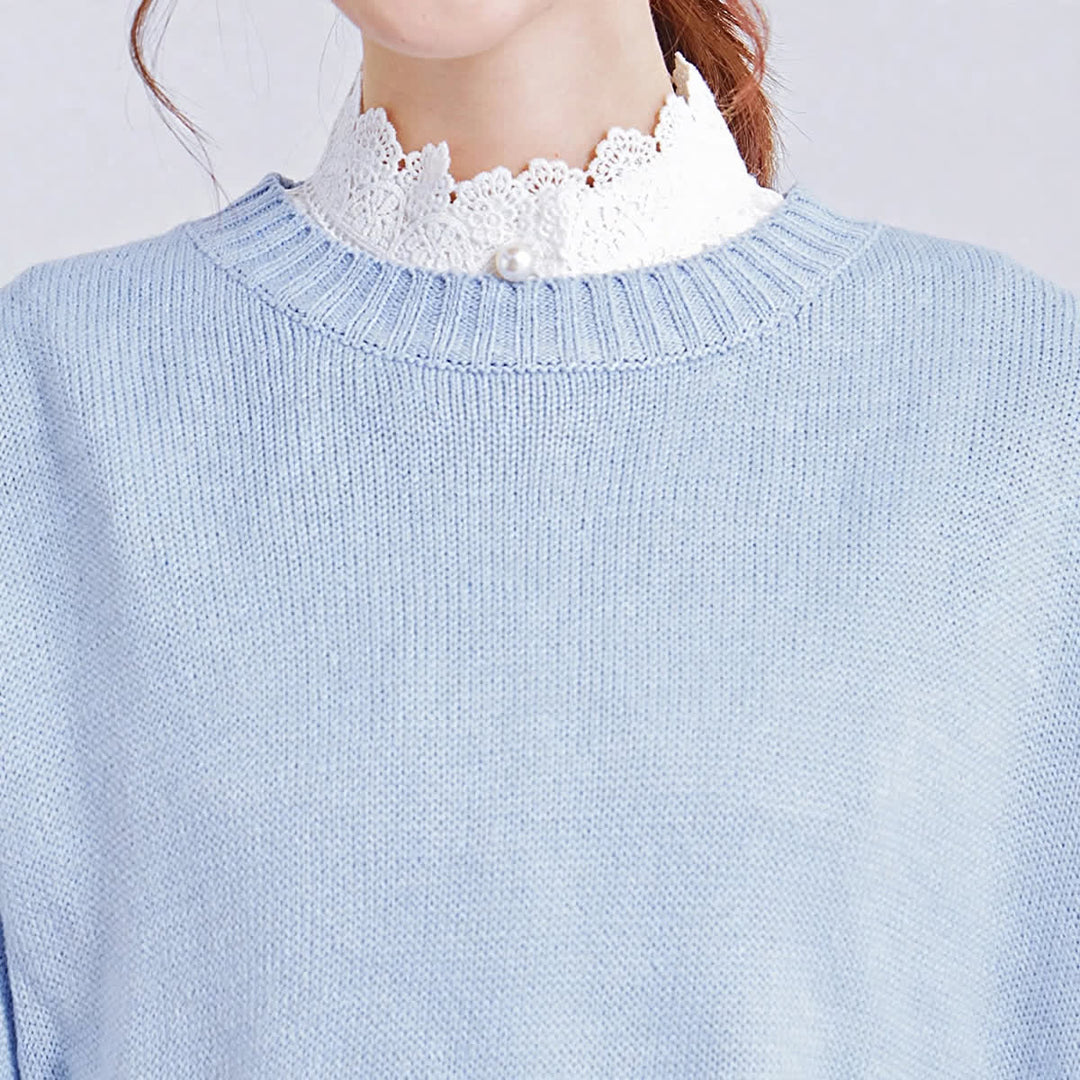 Colletto finto staccabile in pizzo floreale stile vittoriano da donna - image 0