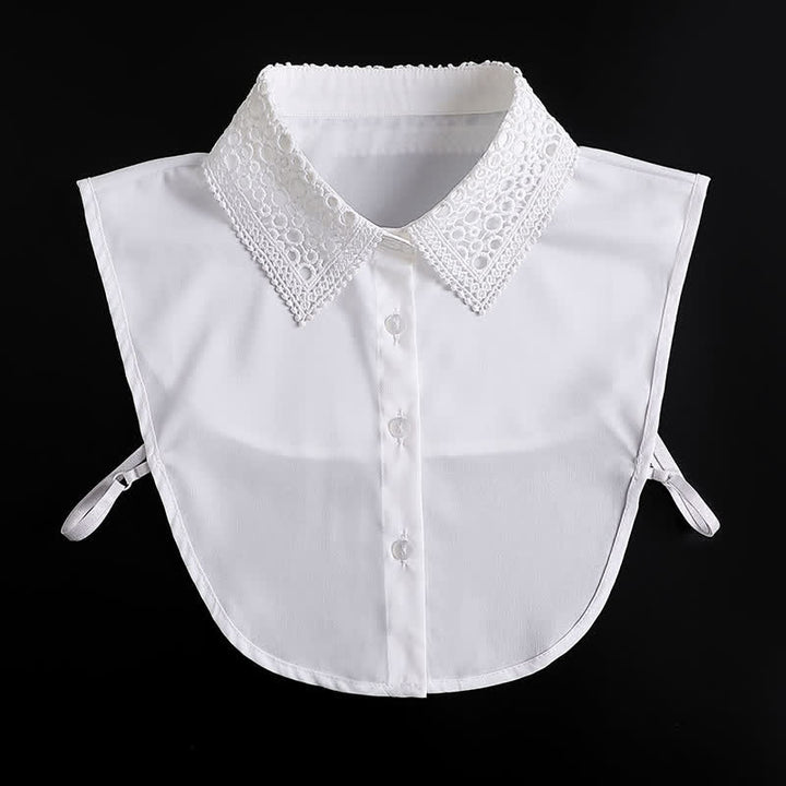 Stratificazione classica con pizzo traforato, accessorio preppy per stratificazioni, colletto finto - Bianco - Taglia unica - image 2