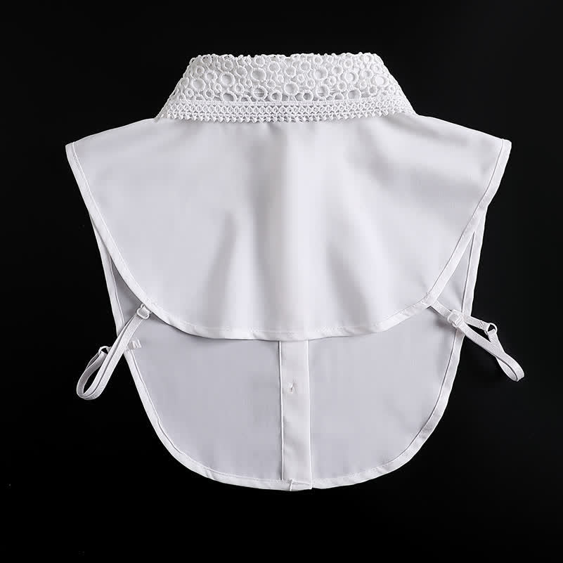 Stratificazione classica con pizzo traforato, accessorio preppy per stratificazioni, colletto finto - image 3