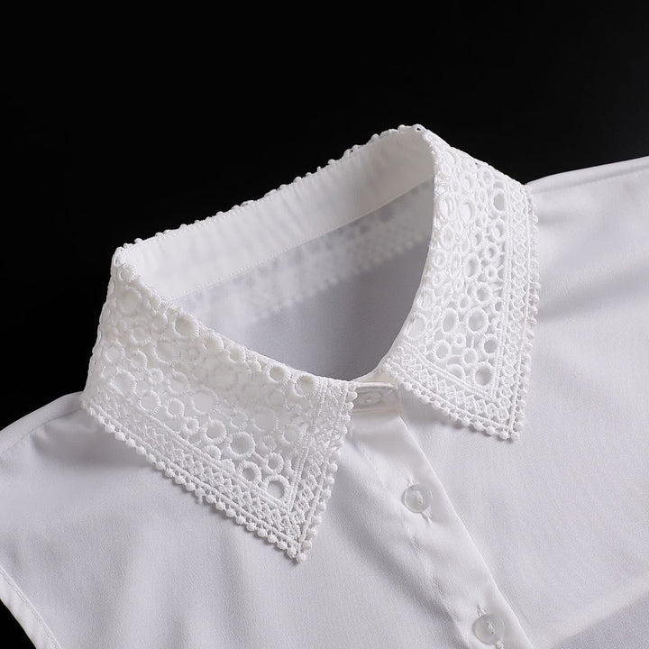 Stratificazione classica con pizzo traforato, accessorio preppy per stratificazioni, colletto finto - image 5