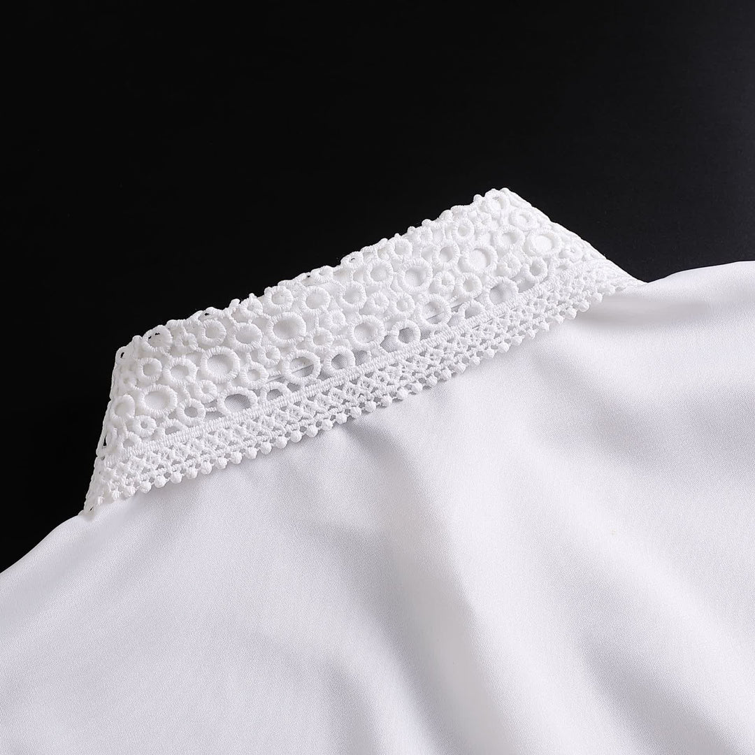 Stratificazione classica con pizzo traforato, accessorio preppy per stratificazioni, colletto finto - image 7
