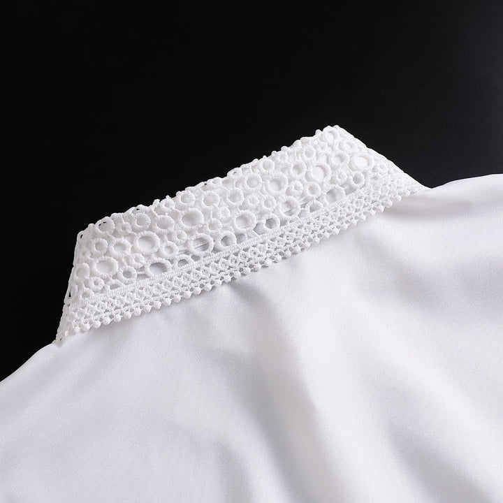 Stratificazione classica con pizzo traforato, accessorio preppy per stratificazioni, colletto finto - image 7