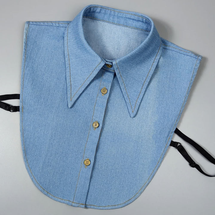 Classico colletto finto a punta staccabile in denim - Blu celeste - Taglia unica - image 5
