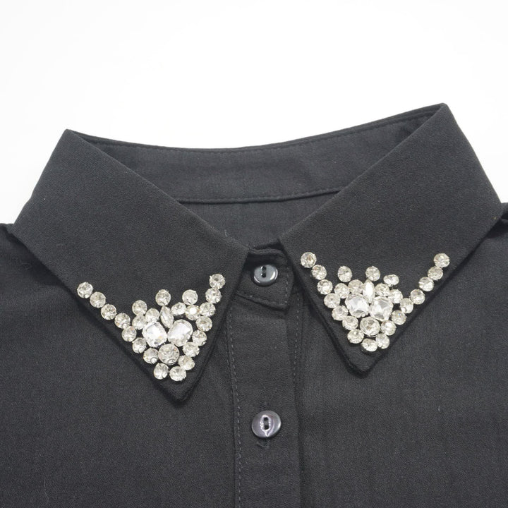 Elegante colletto finto staccabile da donna con strass. - image 5