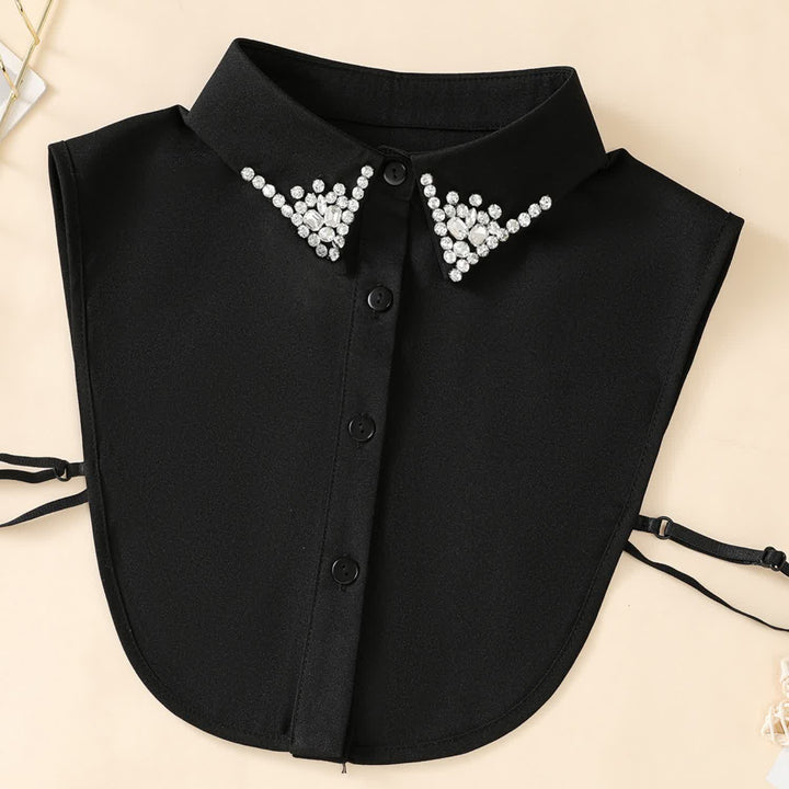 Elegante colletto finto staccabile da donna con strass. - image 4