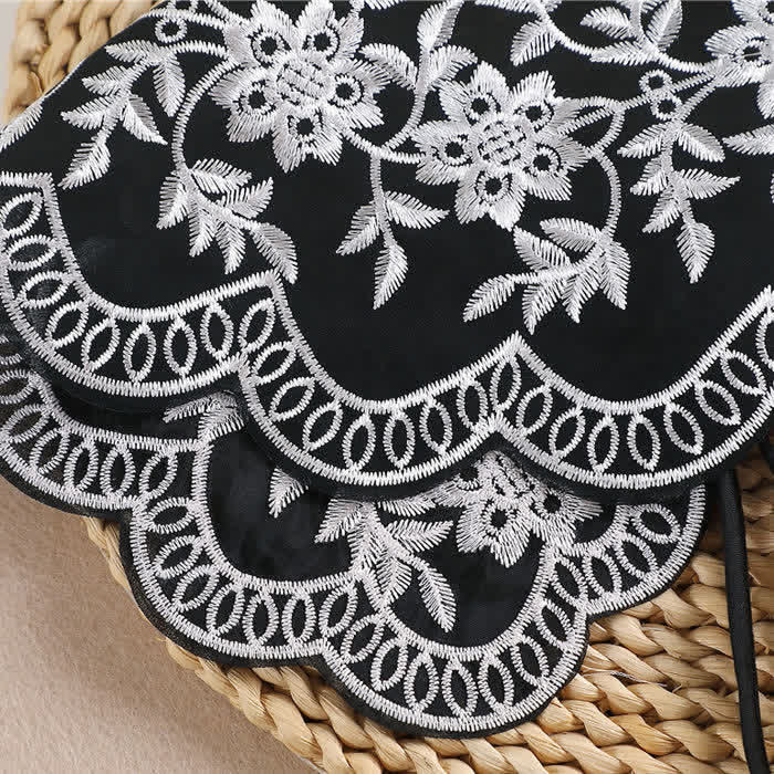 Mantella/scialle vintage da donna con ricami floreali e colletto finto. - image 5