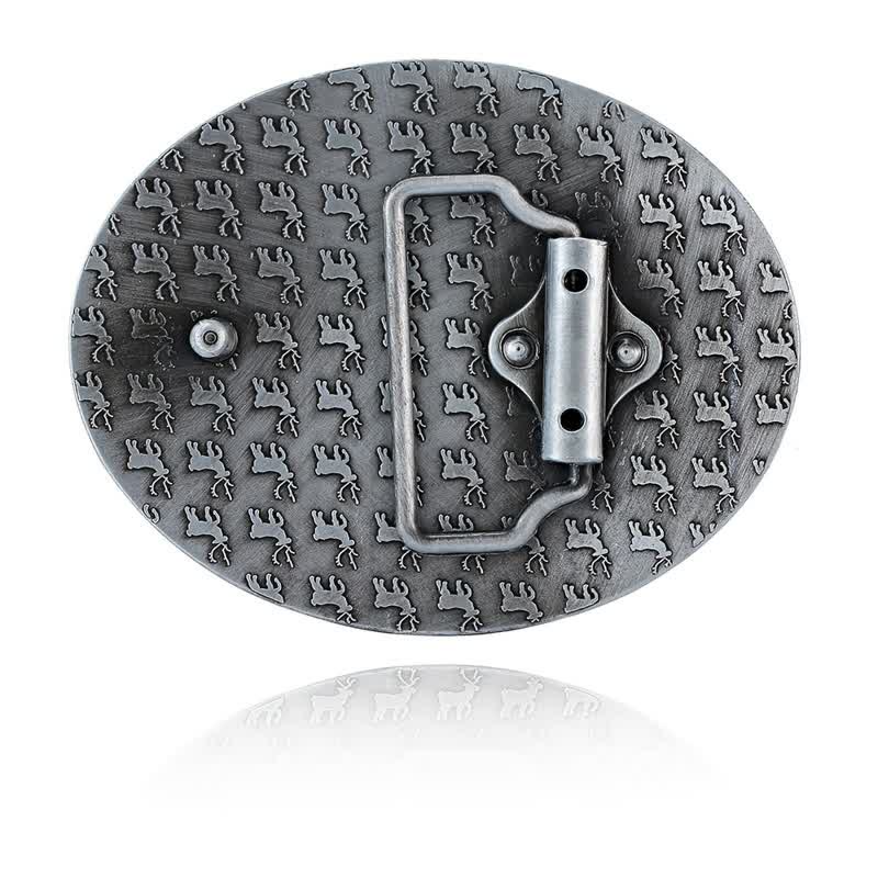 Cintura in pelle con fibbia a forma di cervo con smalto fai da te da uomo - image 1