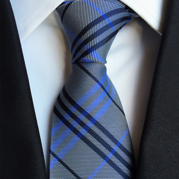Cravatta a quadri da uomo Modernity Business - Grigio e blu - image 2