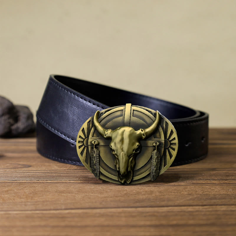 Cintura in pelle con fibbia fai da te da uomo - Bronzo - Cintura PU nera (40) - image 6