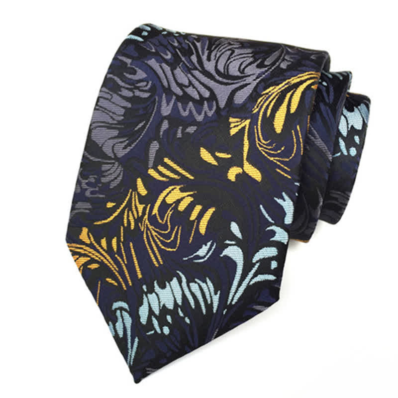 Cravatta da uomo con motivo a righe Paisley e fiori - image 1