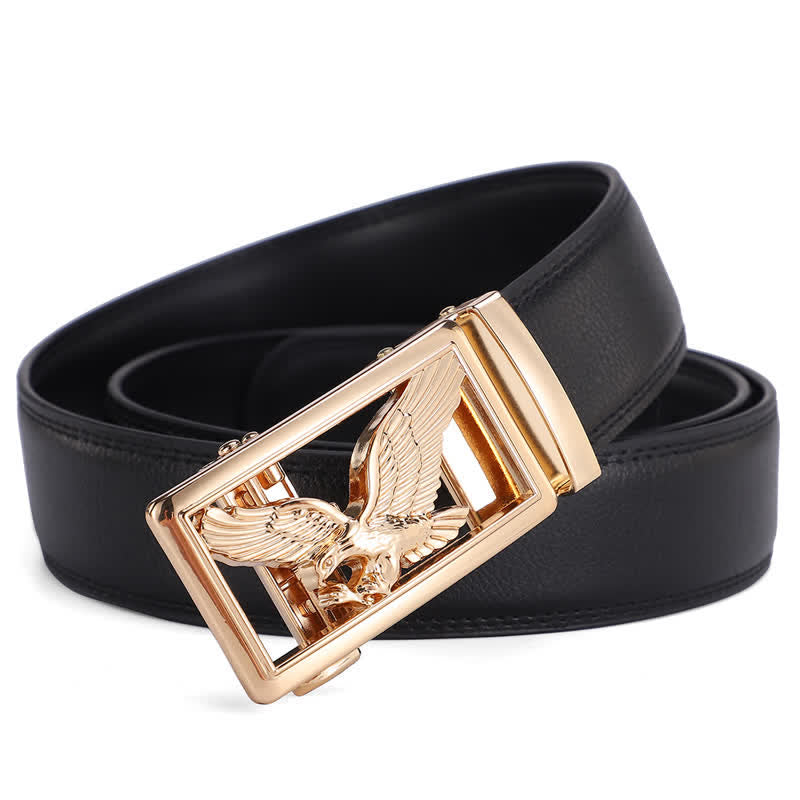 Cintura in pelle con decorazione aquila volante Hollow Hawk da uomo - image 1