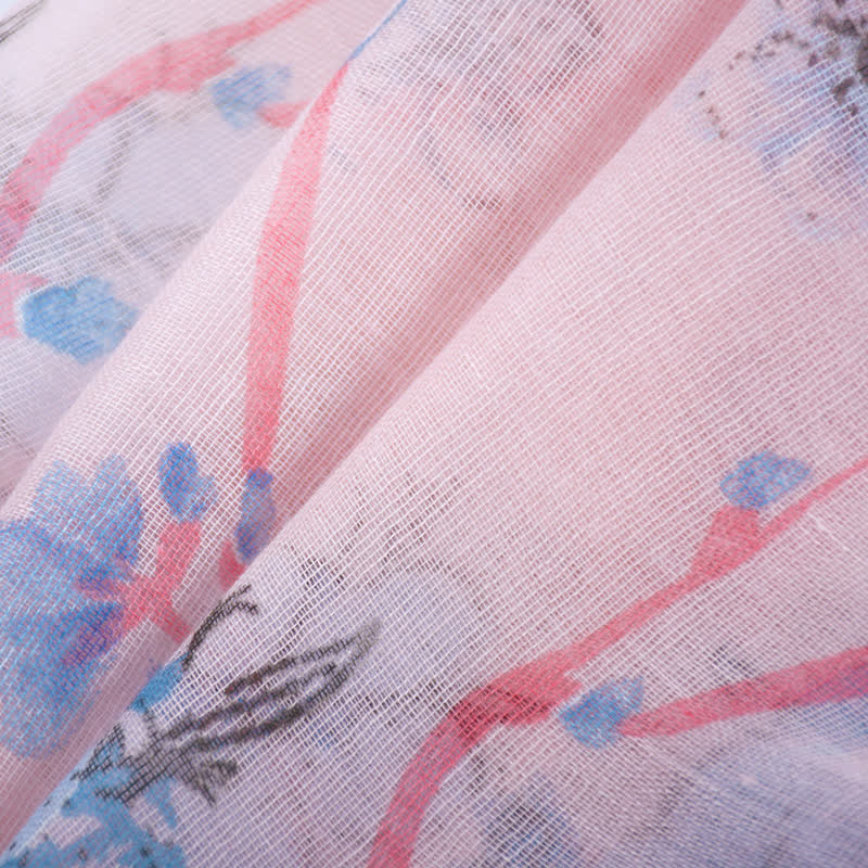 Sciarpa lunga avvolgente con motivo floreale vivace ed elegante da donna - image 1