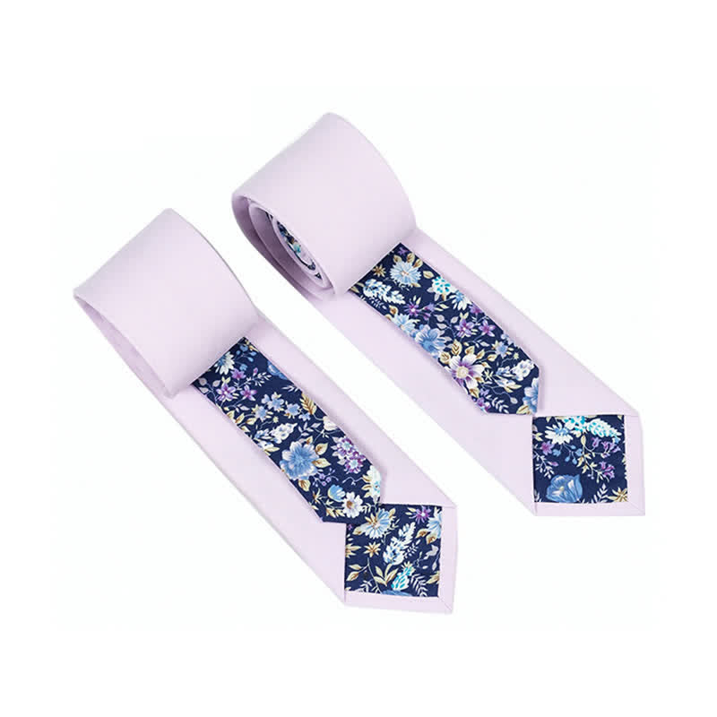 Cravatta da uomo con motivo patchwork floreale a quadri - LavandaBlush - image 7