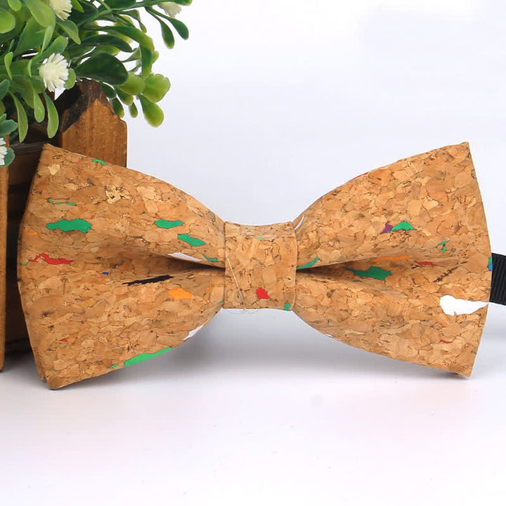 Papillon multicolore con stampa geometrica effetto legno da uomo - Stile n. 4 - image 11
